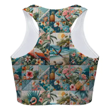 Flamingo Patchwork Sport Bra