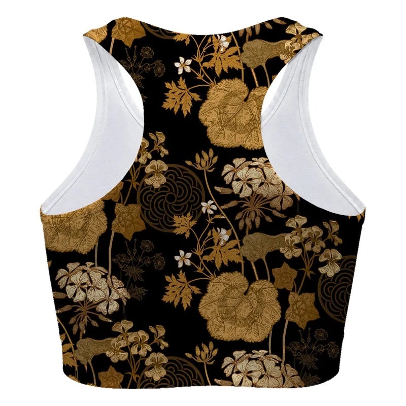 Gold Foliage Sport Bra