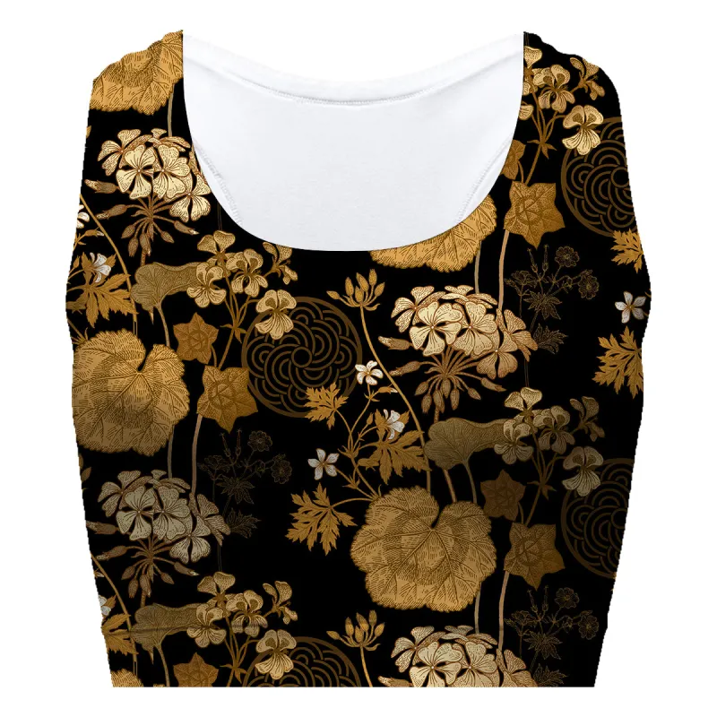 Gold Foliage Sport Bra
