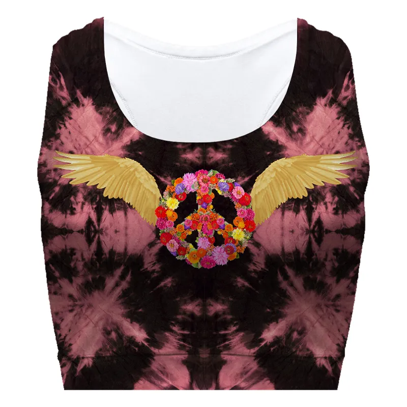 Peace Wings Red Sport Bra