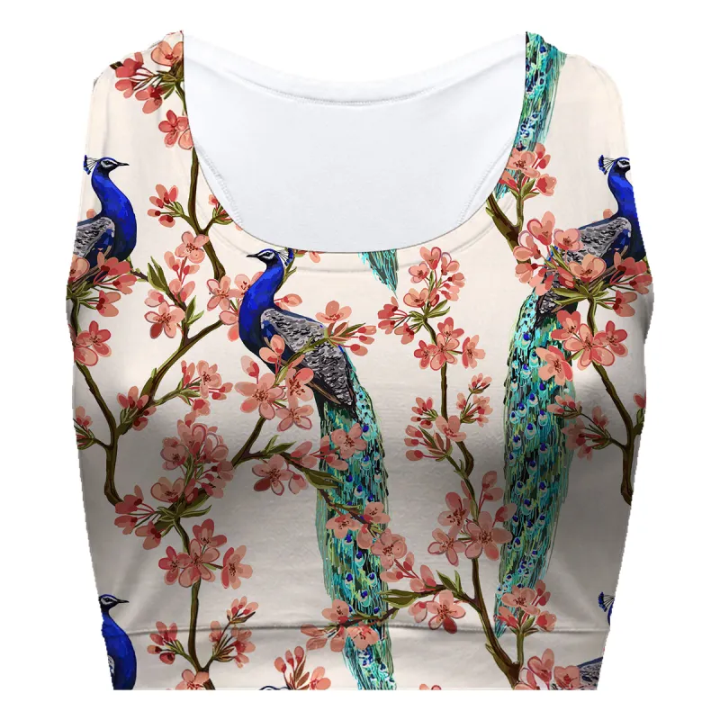 Peacocks In Love Sport Bra
