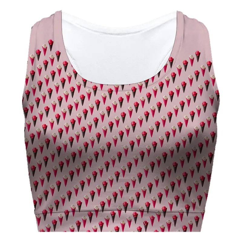 Pink Ice Cream Sport Bra