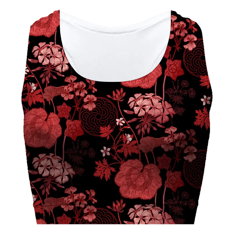 Red Foliage Sport Bra