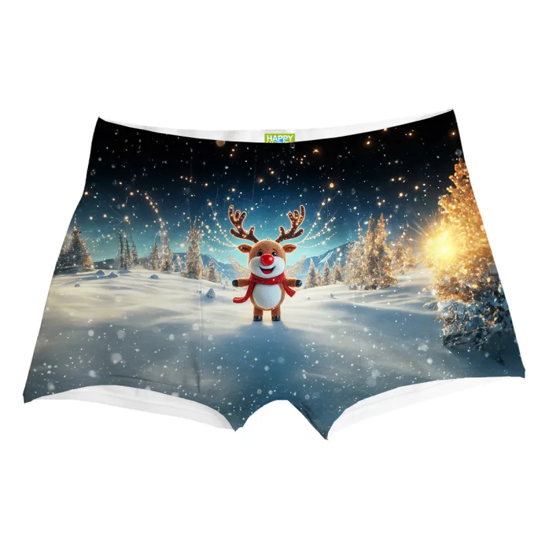 Snowy Reindeer Boxer