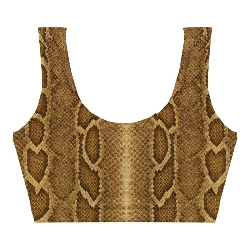 Brown Phyton Crop Top