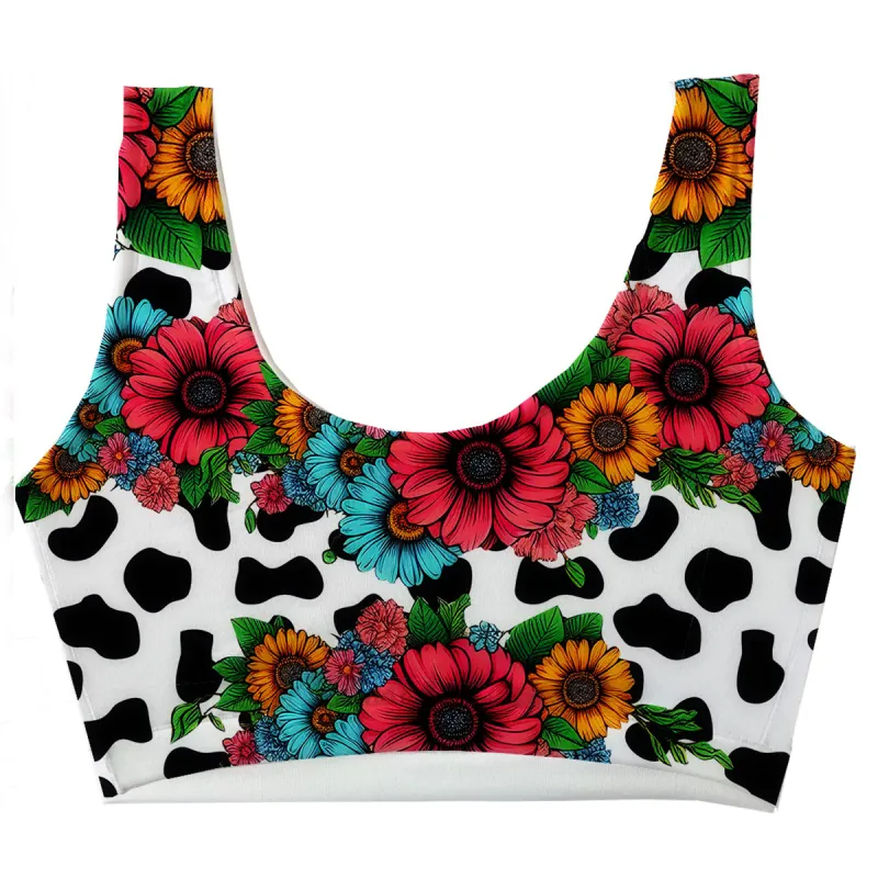 Cow Pop Art Crop Top