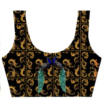 Golden Peacock Crop Top
