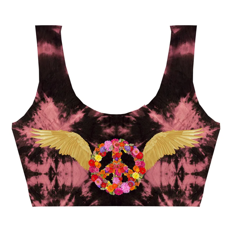Peace Wings Red Crop Top