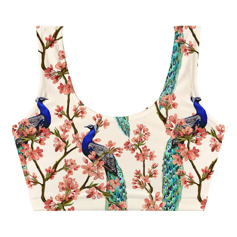 Peacocks In Love Crop Top