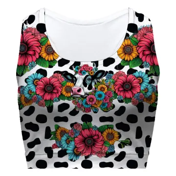 Cow Pop Art Sport Bra