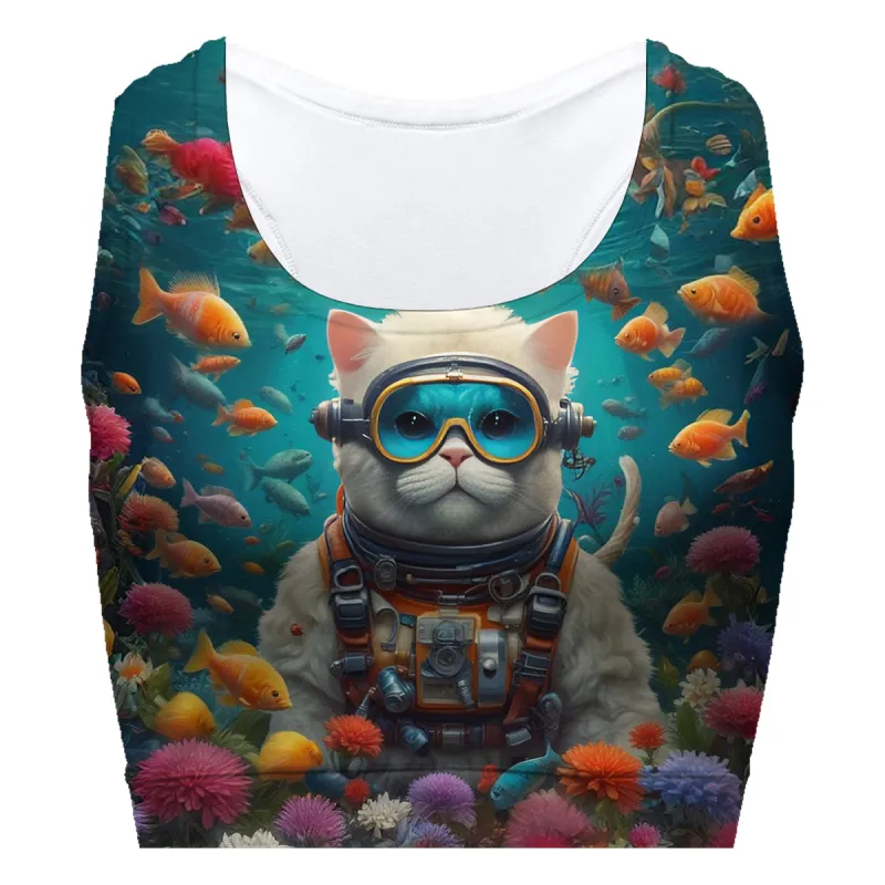 Diving Cat Sport Bra