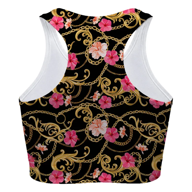 Flower Gold Chain Sport Bra