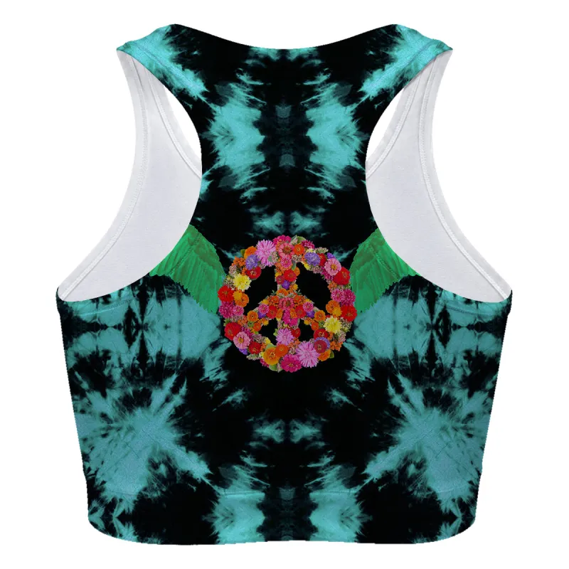 Peace Wings Green Sport Bra