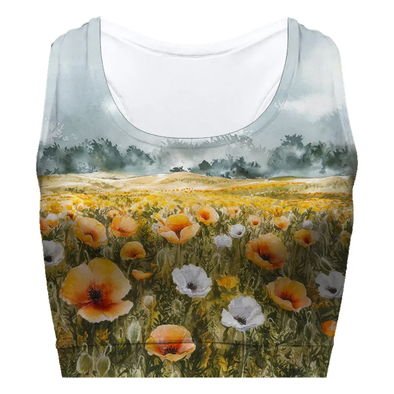 Poppy Field Sport Bra