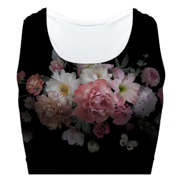Roses In Black Sport Bra