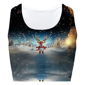Snowy Reindeer Sport Bra