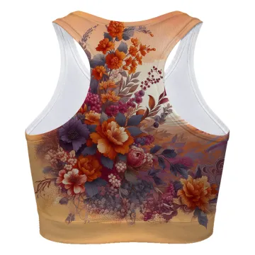 Sunset Flowers Sport Bra
