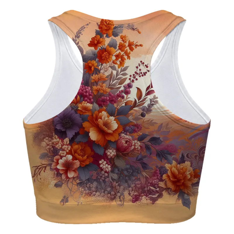 Sunset Flowers Sport Bra