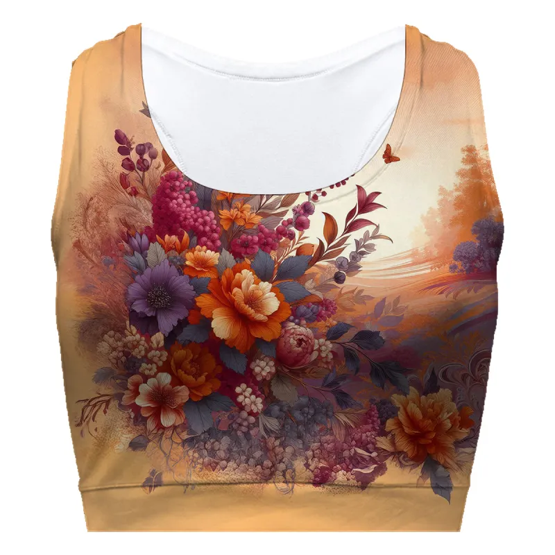 Sunset Flowers Sport Bra